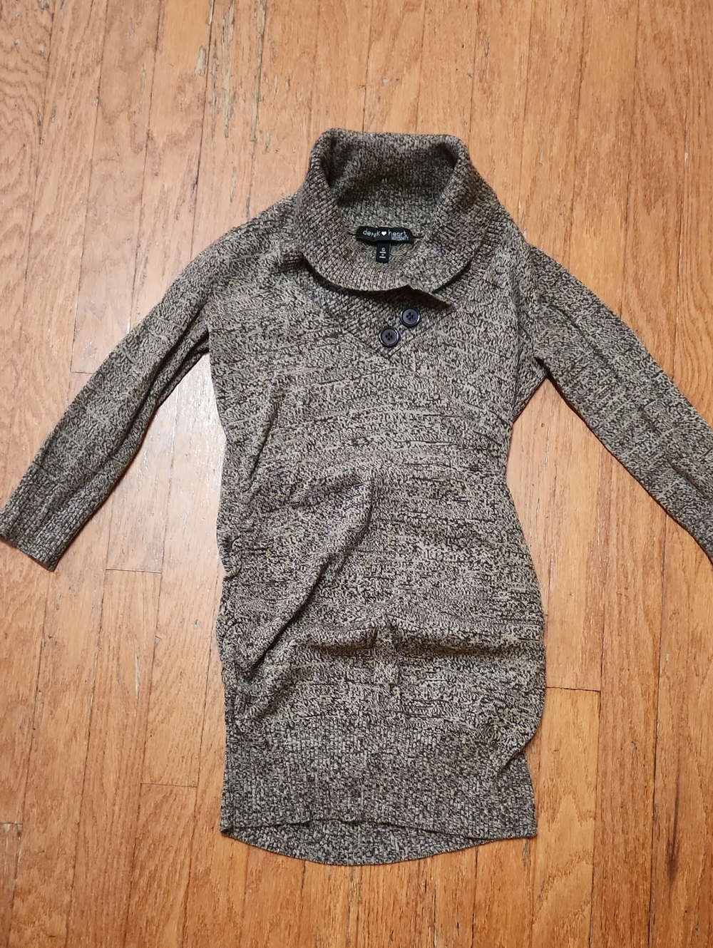 Derek Heart Marbled Brown and Cream Cowl Neck Sweater